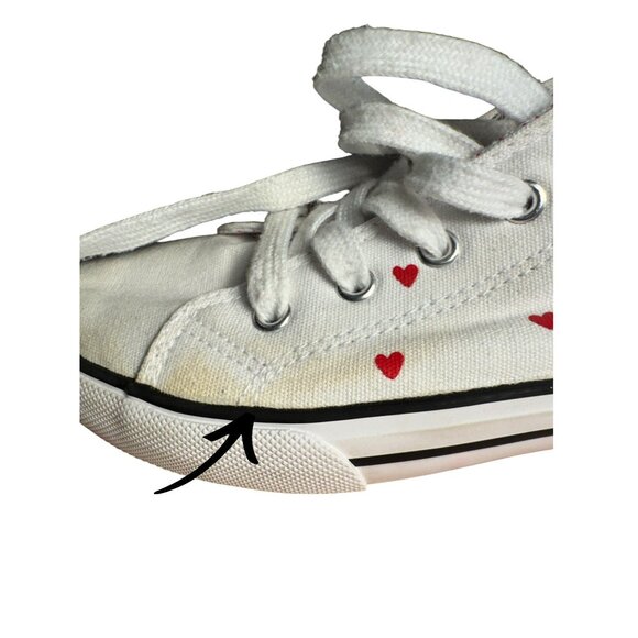 Snoopy Canvas Sneakers With Red Hearts Print Womens Size 3 - Picture 7 of 10